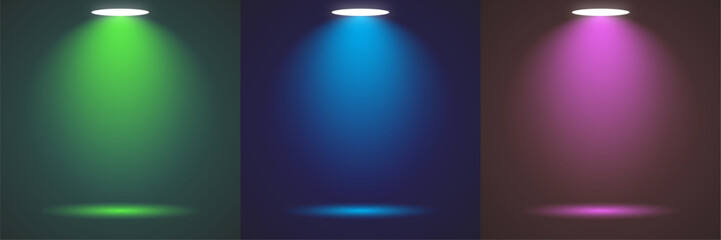 Creative Vector Illustration Colorful Spotlight Lighting Set color Background
