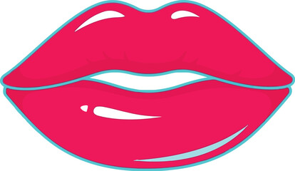 Vibrant pink kiss lips bold beauty icon