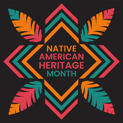 vector graphic of native american heritage month good for native american heritage month celebration. flat design. flyer design.flat illustration.