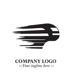 Train Moving Fast Logo Symbol in Black on the White Background with Modern Transport Design