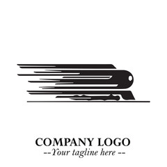 Train Moving Fast Logo Symbol in Black on the White Background with Modern Transport Design