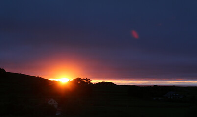 Coucher de soleil en Cantabrie, Espagne