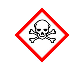 Danger sign with skull and crossbones. Warning symbol in red triangle. Toxic hazard, poison alert icon vector design and illustration.