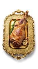 roasted chicken on a white background