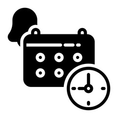 Calendar icon, glyph icon style