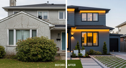 Suburban home curb appeal transformation: before and after renovation