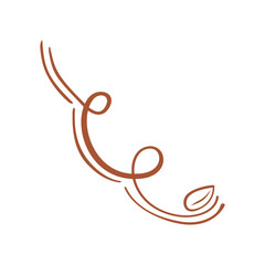 Hand-drawn lines of falling leaves swaying in the wind, conveying the feeling of change and autumn.