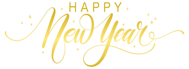 Happy new year text lettering callygraphy vector eps
