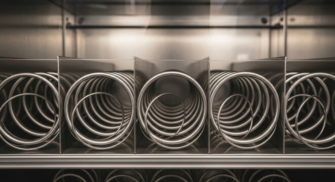 Internal Mechanism of a Vending Machine Displaying Empty Spiral Shelves Ready to be Filled