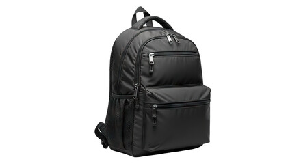 Naklejka premium Black Backpack for Everyday Use with Multiple Compartments.
