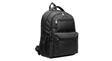Black Backpack for Everyday Use with Multiple Compartments.
