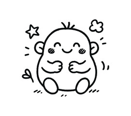 Obraz premium handdrawn cute doodle style icon vector line illustration