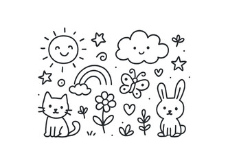 Fototapeta premium handdrawn cute doodle style segment vector line illustration