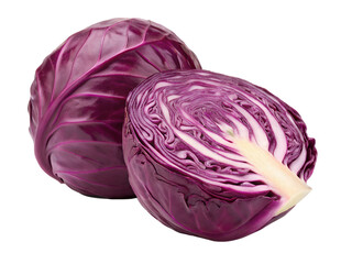 Fototapeta premium red cabbages isolated on transparent cutout background