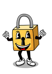 Illustration of a funny padlock