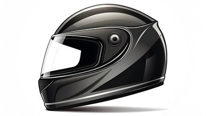 Black Motorcycle Helmet Illustration