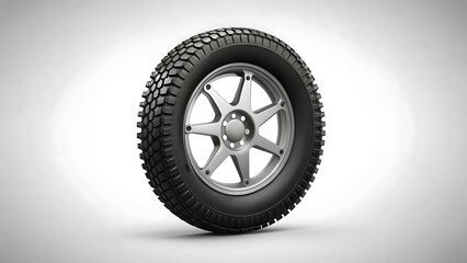 Car Tire with Silver Rim