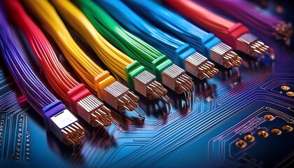 color coded electronic wiring and connectors