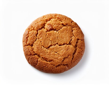 ginger molasses cookie isolated on white
