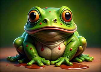 Cartoon Frog with Big Eyes