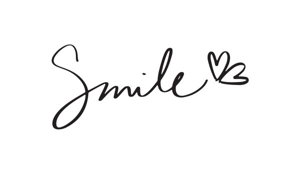 smile text font calligraphy hand written lettering script smiley love heart shape happy face icon emotion romantic smile enjoy funny positive mood feeling expression smile love happy romantic positive