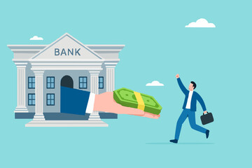 business loan, Bank offer money loans for business capital with an agreement, restore business financial stability using bank loans, business owner receives capital loan from the bank