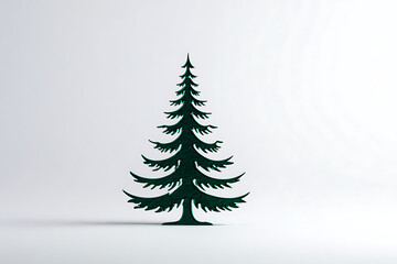 Fototapeta premium Stylish festive pine tree illustration adds a touch of holiday spirit, perfect for Christmas cards, greetings, and winter promotions or use as festive decoration