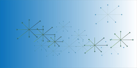 Abstract geometric background with connecting dots and lines with low poly triangle shapes. Polygonal Mesh Background., featuring dots and lines representing digital data analysis and network. © ATIA