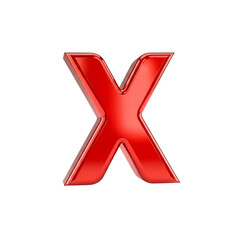 Obraz premium Red letter x isolated on transparent background