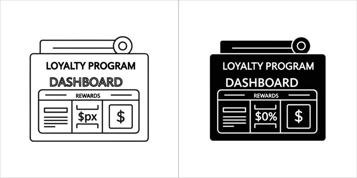 Loyalty program dashboard interface with points and currency icons