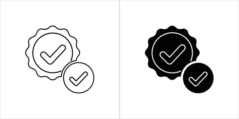Approved and verified badge icon with checkmark