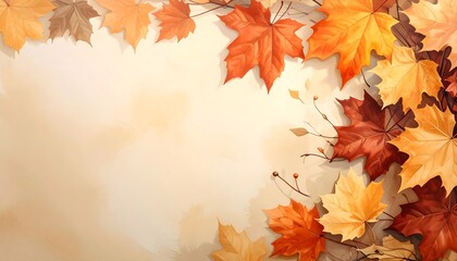 Autumnal Maple Leaf Border - A Warm and Inviting Fall Background.