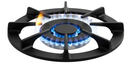 Gas stove burner flame kitchen appliance cooking heat energy on transparent background