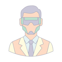 Business Professional with VR Headset Avatar