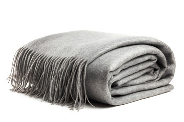Elegant gray throw blanket with fringe, perfect for cozy nights and stylish home decor, adding warmth and texture to any living space with its soft material