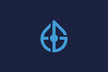 letter eg with drops logo icon design vector template