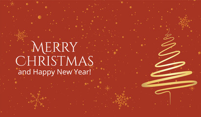 christmas background with tree and typography