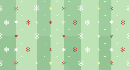 Minimalist Flat Design Christmas Snowflake and Star Decorative Background Pattern