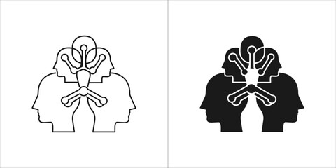 Two podcast microphones icon, isolated on