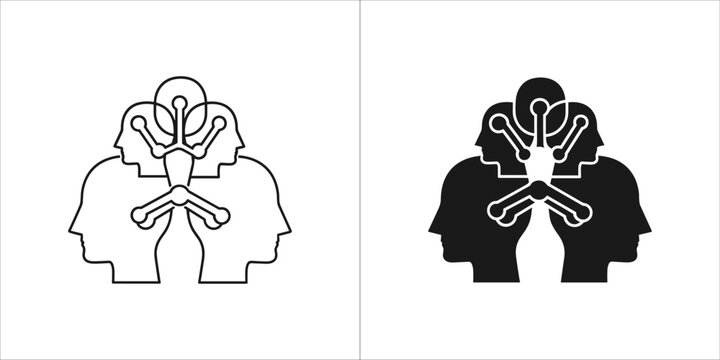 Two podcast microphones icon, isolated on