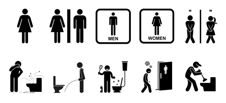 Man urinating in toilet icon