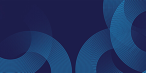 Abstract blue background with blue glowing diagonal geometric lines. Modern shiny blue rounded rectangle lines pattern.