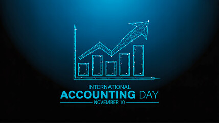 Digital bar graph and arrow showing financial growth on dark blue background