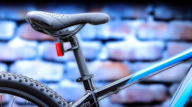 Bicycle design with ergonomic seat handlebar details close up of bicycle frame comfy seat sturdy handlebar - Powered by Adobe