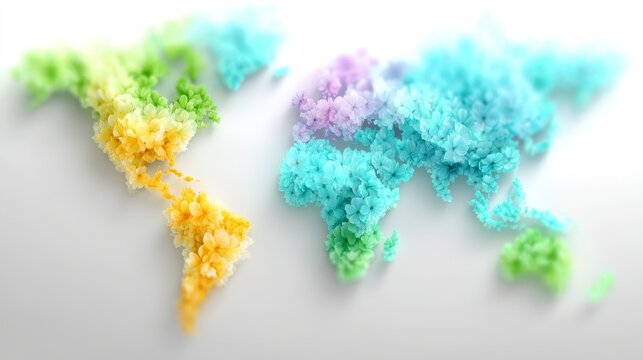 Dynamic colored smoke world map art abstract world map created with colorful smoke dynamic global vision