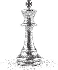 Chase piece king with halftone bitmap stipple effect photocopy style punk design element