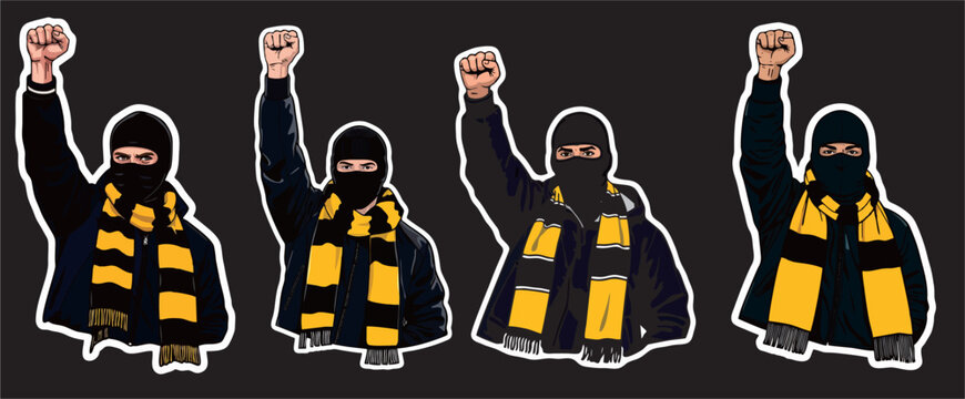 A vector of Football Hooligans with passion 