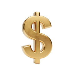 Obraz premium Golden Dollar Sign Symbol on white background