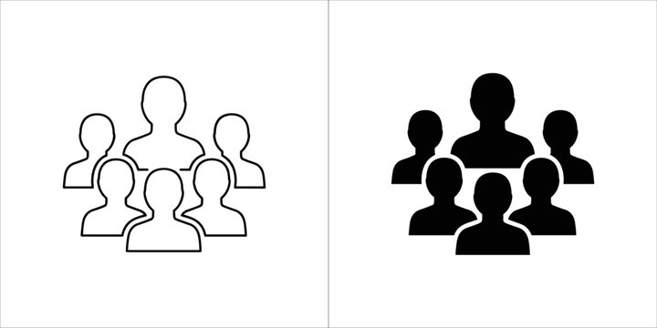 Group of people icon on, representing a team or community
