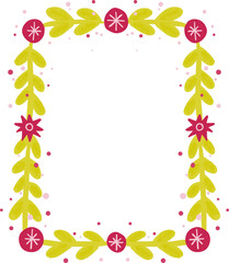 Christmas Frame with Ribbons Bows Lights and Holly Festive Square Border